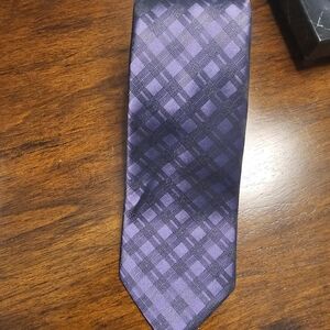 Calvin Klein Purple Plaid Tie